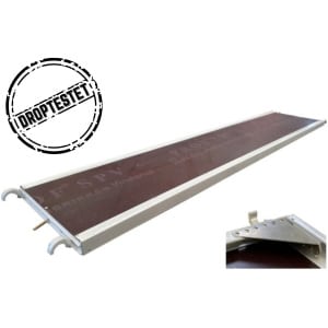 Droptestet LIGHT Alu-dæk uden lem 0,60 x 3,00 m.